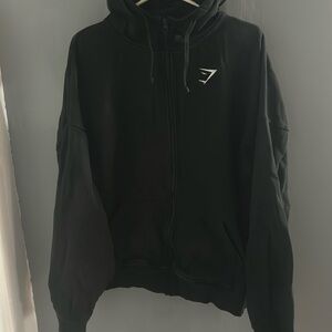 Gymshark Zip Up. Heavy material- black - large